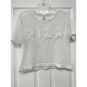Victoria’s Secret Pink White Mesh see-through Top Shirt S